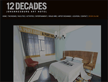 Tablet Screenshot of 12decadeshotel.co.za
